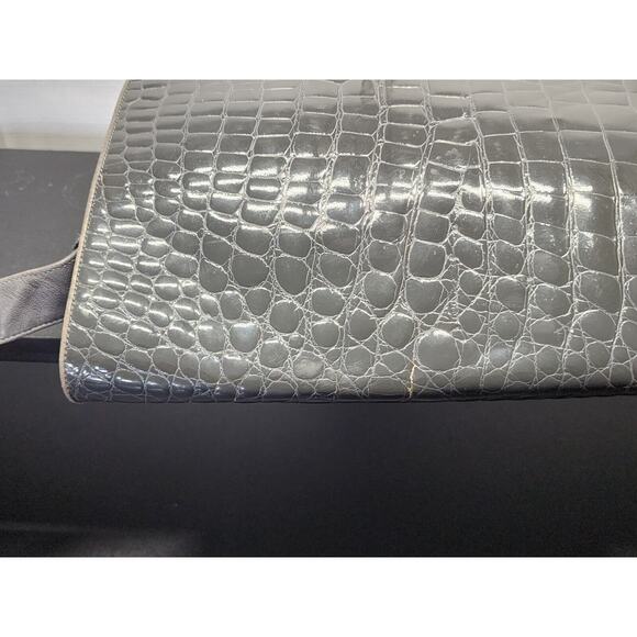 VTG 1980s Maud Frizon Gray Stamped Leather Crossbody Bag Made in Italy Grey RARE - Picture 12 of 13